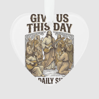 Vintage Daily Shred Religieuze Gitaar Vector Ornament