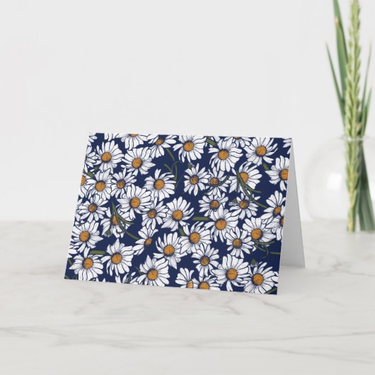 Vintage Daisies Daisy Garden Pattern Gardener Kaart (Voorkant)