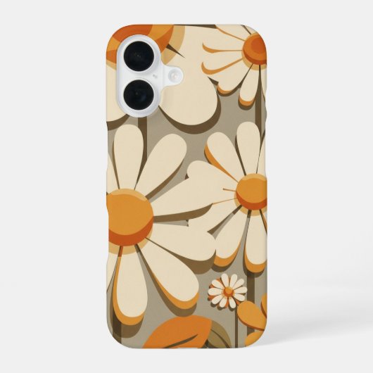 Vintage Daisies with Round Petals iPhone 16 Hoesje (Achterkant)