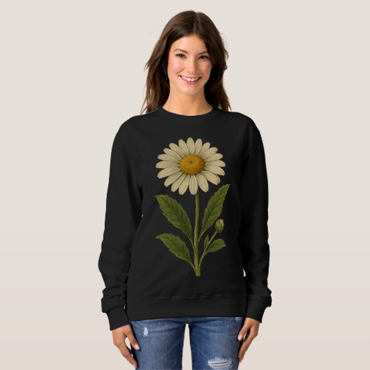 Vintage Daisy Basic sweatshirt (Voorkant volledig)