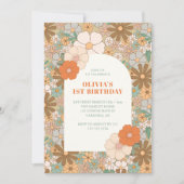 Vintage Daisy Boog 1e Verjaardag Kaart (Voorkant)