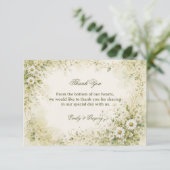 Vintage Daisy Botanisch Bedankkaart (Staand voorkant)