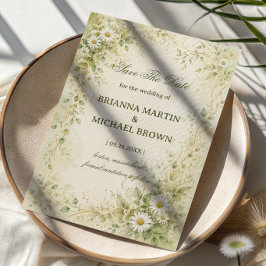 Vintage Daisy Botanisch Save The Date