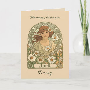 Vintage Daisy Flourish Art Nouveau Kaart
