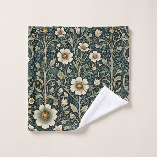 Vintage Daisy Garden Pattern Bad Handdoek (Wasdoekje)