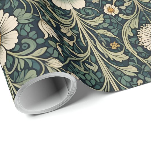 Vintage Daisy Garden Pattern Cadeaupapier (Rol Hoek)