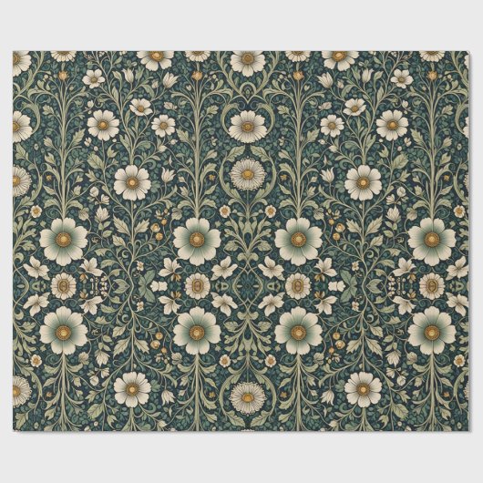 Vintage Daisy Garden Pattern Cadeaupapier (Vlak)