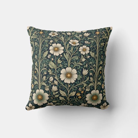 Vintage Daisy Garden Pattern Kussen (Achterkant)