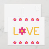 Vintage Daisy Liefde Briefkaart (Voorkant / Achterkant)