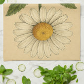Vintage Daisy on Weathered Paper Theedoek (Gevouwen)