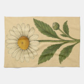 Vintage Daisy on Weathered Paper Theedoek (Horizontaal)