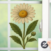 Vintage Daisy Raamsticker (Huis)