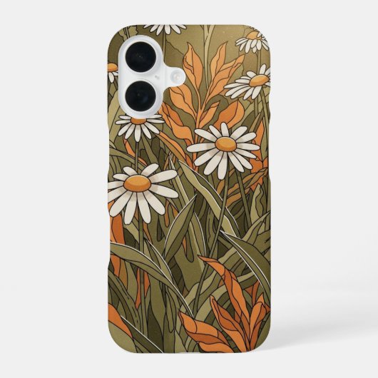Vintage Daisy Tuin iPhone 16 Hoesje (Achterkant)