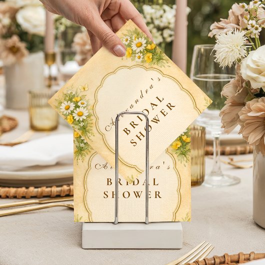 Vintage Daisy Wilde Bloem Bruids Shower Servet