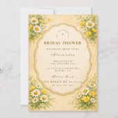 Vintage Daisy Wildflower Bruiloftsfeest Kaart (Voorkant)