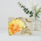 Vintage Dalie Briefkaart (Staand voorkant)