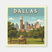 Vintage Dallas Texas Magneet (Voorkant)