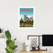 Vintage Dallas Texas Poster (Thuiskantoor)