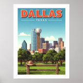 Vintage Dallas Texas Poster (Voorkant)
