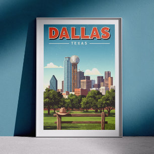 Vintage Dallas Texas Poster
