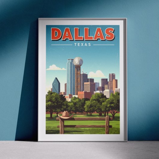 Vintage Dallas Texas Poster