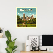 Vintage Dallas Texas Poster (Thuiskantoor)