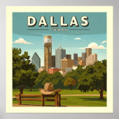 Vintage Dallas Texas Poster (Voorkant)