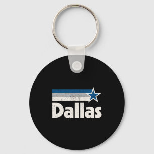Vintage dallas texas stad sterk dallas tx blauw sleutelhanger
