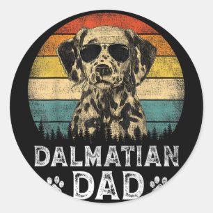 Vintage Dalmatiër Vaderschap Hondenliefhebbers Vad Ronde Sticker