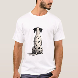 Vintage Dalmatische hond van achteren Illustratie  T-shirt