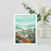 Vintage Daly City California Briefkaart (Staand voorkant)