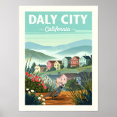 Vintage Daly City California Poster (Voorkant)