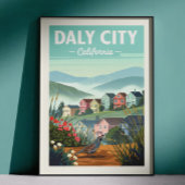 Vintage Daly City California Poster