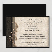 Vintage Damask Elegant Gothic Wedding Uitnodiging (Voorkant / Achterkant)