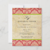 Vintage Damask Monogram repetitie Inwendige Kaart (Voorkant)