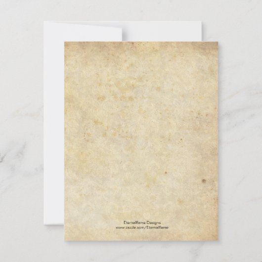 Vintage Damask Monogram repetitie Inwendige Kaart (Achterkant)