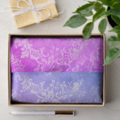 Vintage damask purple and pink distressed tissuepapier (Geschenk)