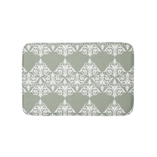 Vintage Damask Sage Bathmat Badmat (Voorkant)