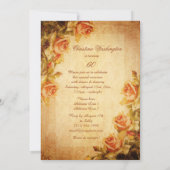 Vintage Damask Shabby Chic Perzikrozen 60ste Kaart (Achterkant)