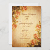 Vintage Damask Shabby Chic Perzikrozen 80ste Kaart (Achterkant)