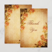 Vintage Damask Shabby Chic Perzikrozen Bedankt (Voorkant / Achterkant)