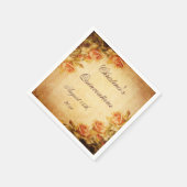 Vintage Damask Shabby Chic Perzikrozen Servetten (Hoek)