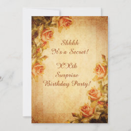 Vintage Damask Shabby Chic Perzikrozen Verrassing Kaart