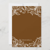 Vintage Damask Verloving Invitations Herfst Brown Kaart (Achterkant)