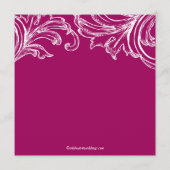 Vintage Damask Wedding Program RASPBERRY & White Programmakaart (Achterkant)