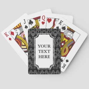 Vintage Damast Behang - wit + uw achtergrond. Pokerkaarten