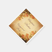 Vintage Damast Shabby Chic Perzikrozen Servetten (Hoek)