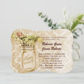 vintage damasten westerse bloemstuk weideglas brui kaart (Staand voorkant)