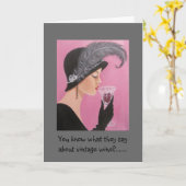 Vintage Dame Birthday Card Kaart (Gele Bloem)