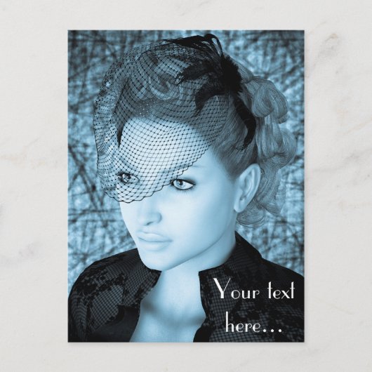 Vintage Dame Briefkaart (Voorkant)